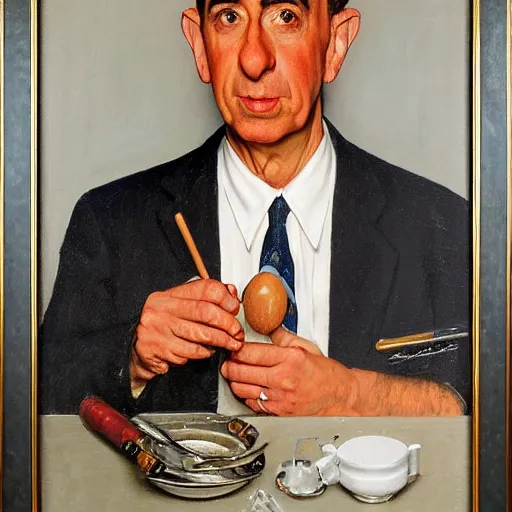 Image similar to a portrait painting of Martin Feldman. Painted by Norman Rockwell