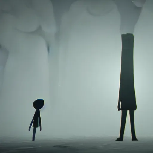 Image similar to screenshot from slender man in little nightmares 2