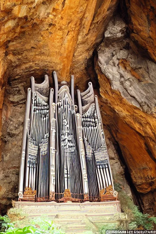 Image similar to pipe organ carved into zhangjiajie, award winning national geographic, iol painting