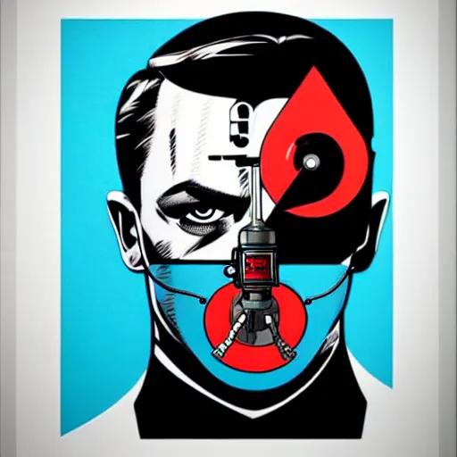 Image similar to a profile photo of an james bond with a diving oxygen mask with side profile blood in ocean intricate details by MARVEL comics and Sandra Chevrier-C