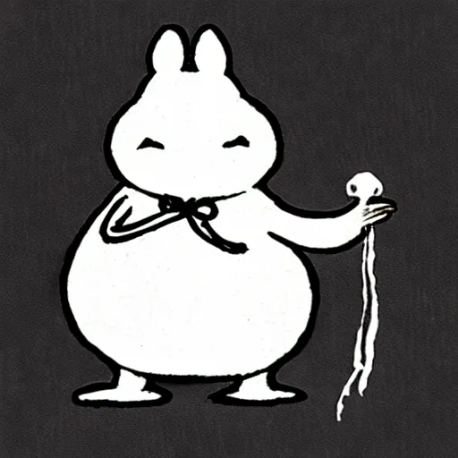 Image similar to zen moomins ink