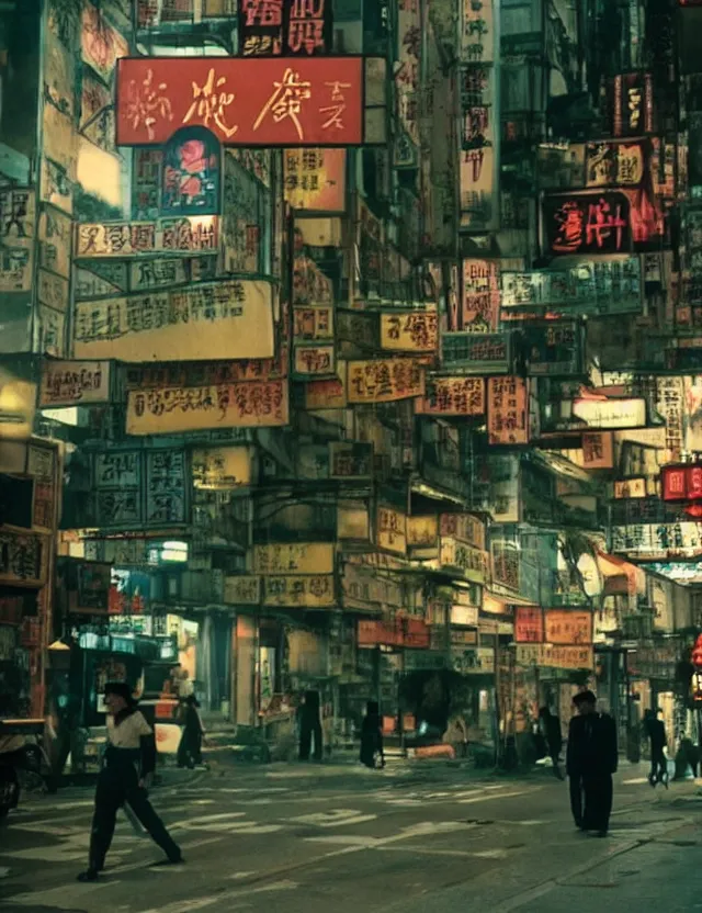 Image similar to hong kong 1 9 2 0, kodak film, hyper real, stunning moody cinematography, with anamorphic lenses, by wong kar - wai, very detailed