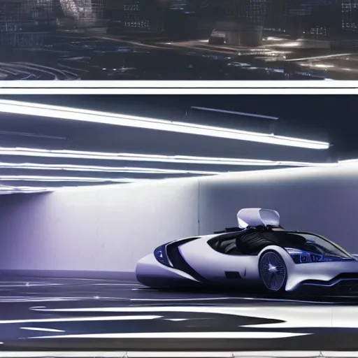 Image similar to sci-fi cars race : near wall structure on : the coronation of napoleon painting : and digital billboard in the middle, in style of zaha hadid, suprematism composition, unreal engine 5, keyshot, octane, artstation trending, in lighting of blade runner 2049, ultra high detail, ultra photo realistic, 8k, 16k, in plastic, dark, tilt shift,