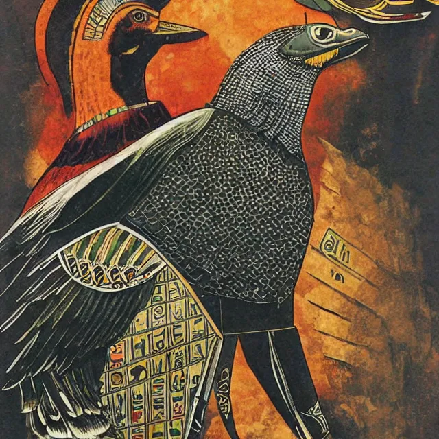 Image similar to Horus the falcon headed egyptian god by Enki Bilal and Dave McKean