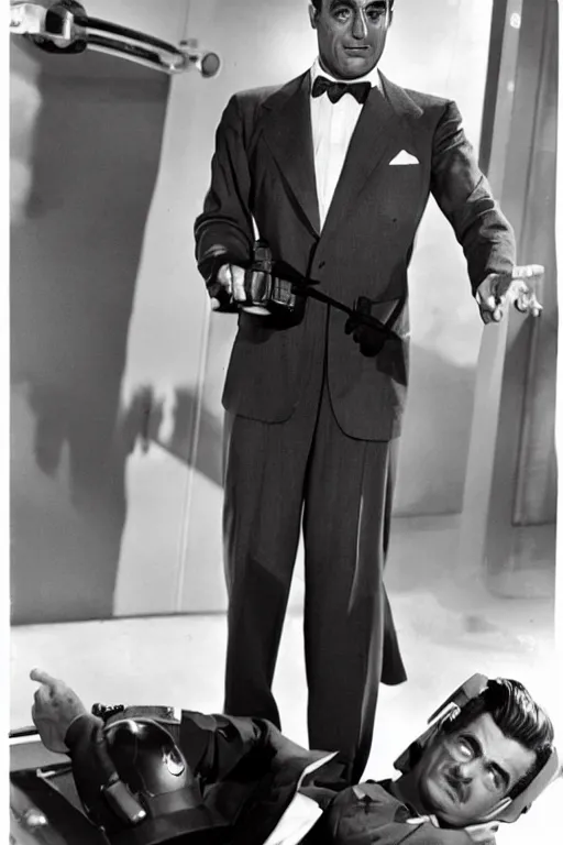 Image similar to cary grant as tony stark. superhero movie set in the 1 9 5 0's