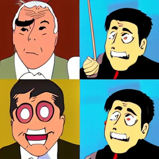 Image similar to jerry lewis in the style of studio ghibli