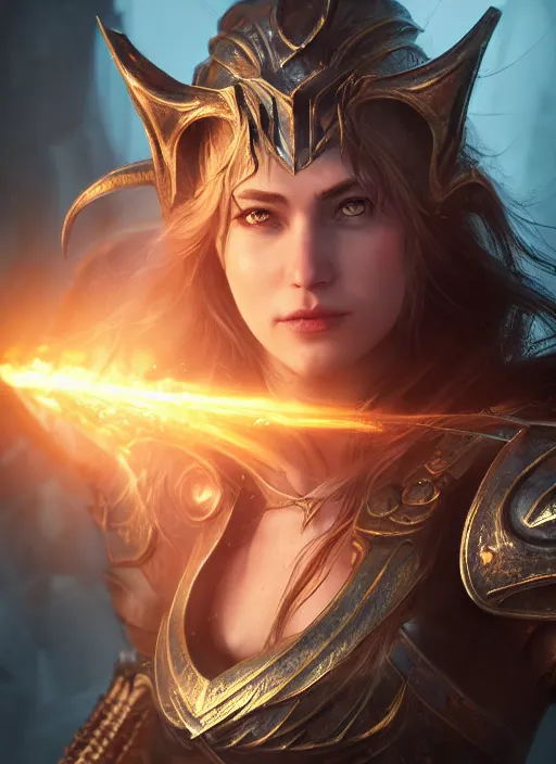 Image similar to athena ultra detailed fantasy, elden ring, realistic, dnd character portrait, full body, dnd, rpg, lotr game design fanart by concept art, behance hd, artstation, deviantart, global illumination radiating a glowing aura global illumination ray tracing hdr render in unreal engine 5