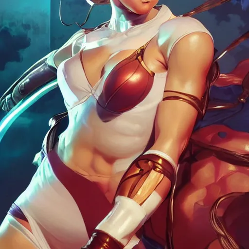 Image similar to ultra realistic illustration, cammy white street fighter v anime, intricate, elegant, highly detailed, digital painting, artstation, concept art, smooth, sharp focus, illustration, art by artgerm and greg rutkowski and alphonse mucha and wlop