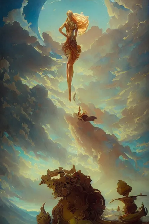 Image similar to a ship by peter mohrbacher in the style of gaston bussiere, art nouveau