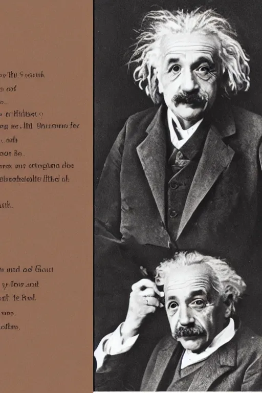 Image similar to portrait of albert einstein having an eureka moment