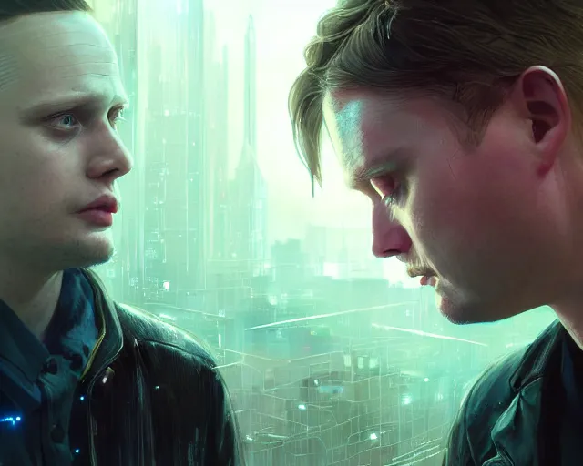 Prompt: highly detailed portrait of michael pitt as an android choking someone, in detroit : become human, stephen bliss, unreal engine, fantasy art by greg rutkowski, loish, rhads, ferdinand knab, makoto shinkai and lois van baarle, ilya kuvshinov, rossdraws, tom bagshaw, global illumination, radiant light, detailed and intricate environment