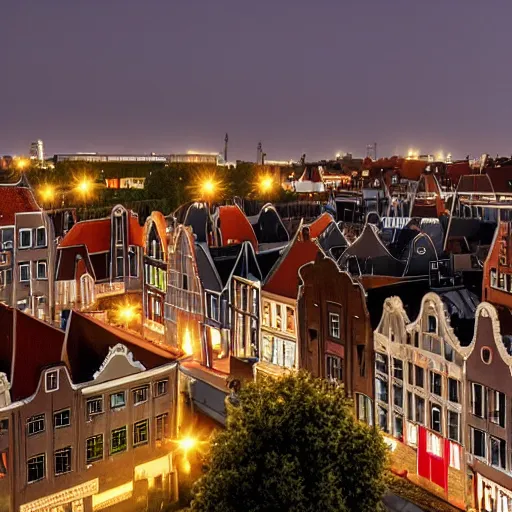 Prompt: Groningen by night