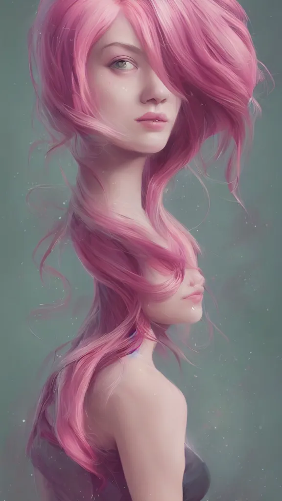 Image similar to teen girl, pink hair, gorgeous, amazing, elegant, intricate, highly detailed, digital painting, artstation, concept art, sharp focus, illustration, art by Ross tran