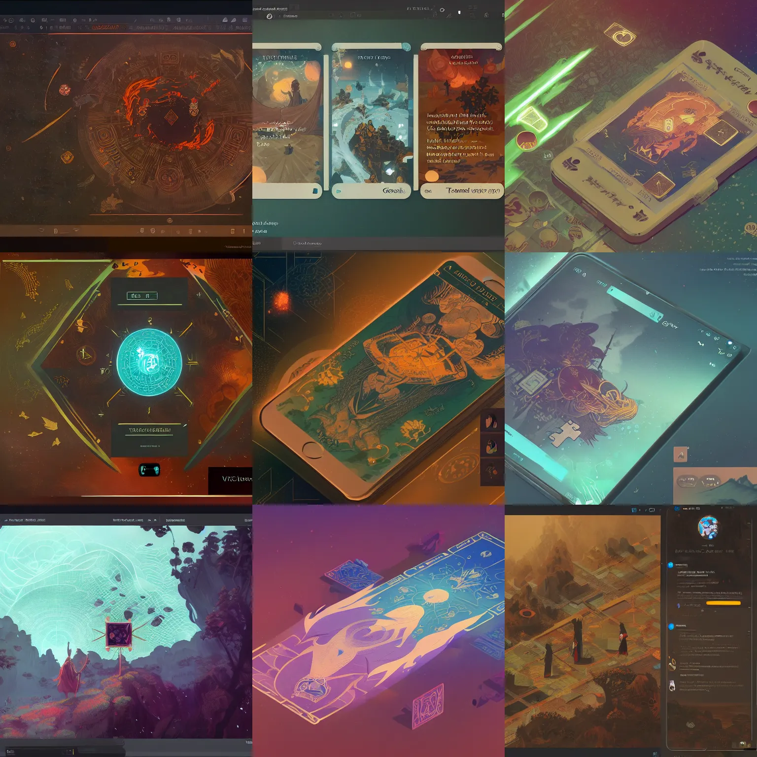 Prompt: user interface, tarot layout by victo ngai and andreas rocha and greg rutkowski, trending on artstation, right elevation, unreal engine, 8 k hd wallpaperjpeg artifact, blur, artfact