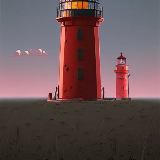 Image similar to lighthouse by simon stalenhag