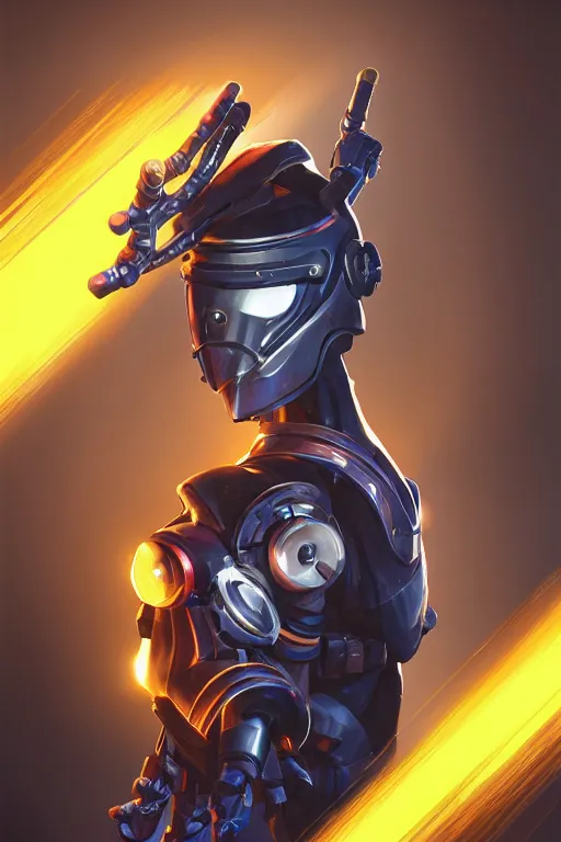 Image similar to epic mask helmet robot ninja portrait stylized as fornite style game design fanart by concept artist gervasio canda, behance hd by jesper ejsing, by rhads, makoto shinkai and lois van baarle, ilya kuvshinov, rossdraws global illumination radiating a glowing aura global illumination ray tracing hdr render in unreal engine 5