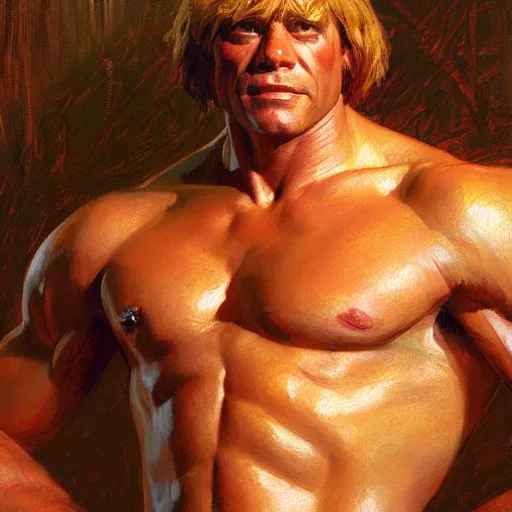 Image similar to a portrait of he man. highly detailed painting by gaston bussiere, craig mullins, j. c. leyendecker, furry