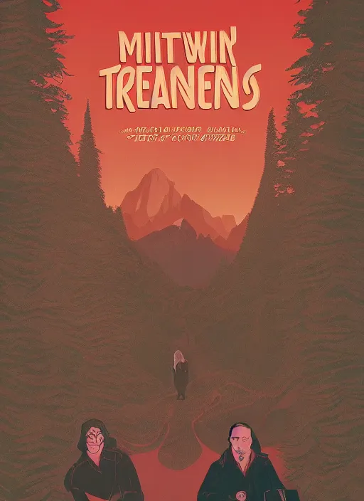 Prompt: Twin Peaks movie poster artwork by Michael Whelan and Tomer Hanuka, Rendering the spirits travel via electricity, from a scene from Twin Peaks, clean, full of detail, Matte painting, trending on artstation and unreal engine