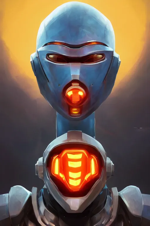 Image similar to epic mask helmet robot ninja portrait stylized as fornite style game design fanart by concept artist gervasio canda, behance hd by jesper ejsing, by rhads, makoto shinkai and lois van baarle, ilya kuvshinov, rossdraws global illumination radiating a glowing aura global illumination ray tracing hdr render in unreal engine 5