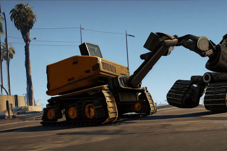 Image similar to wall - e in grand theft auto 5, heavy detailed, ultra high definition quality, gta 5 game engine graphics