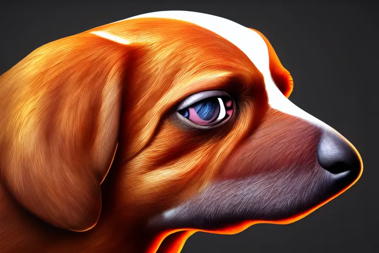 Image similar to a digital painting of a single chicken - dog hybrid, hyperealism, award winning, stunning, trending on art - sation, highly detailed, cinematic lighting, 8 k, hd