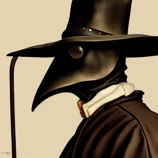 Image similar to A plague doctor portrait by Norman Rockwell masterpiece, octane trending on cgsociety, Extremely detailed, 8k, profile picture