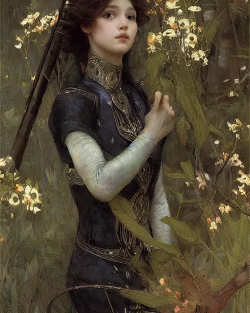 Image similar to a beautiful elf princess by Edgar Maxence, Ross Tran and Jules Bastien-Lepage