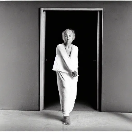 Prompt: Absolute power is a door into dreaming by Avedon, winning photograph, black and white