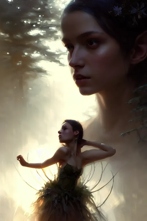 Image similar to cinematic shot of an epic portrait of a fairy dressed in military clothes, shiny skin, beautiful eyes, beautiful, small details, night setting, realistic poster with volumetric light from craig mallism, artgerm, jeremy lipkin and michael garmash, unreal engine, radiant light, detailed and complex environment, digital art, trends at art station, a masterpiece