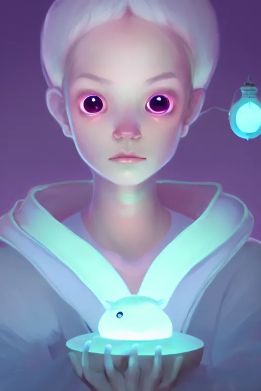 Image similar to super cute Bioluminescent prince character concept, soft light, soft mood, realistic body features and face, illustration, painting oil on canvas by Elena Zhurikhina and Goro Fujita and Charlie Bowater, octane render trending on artstation, 4k, 8k, HD