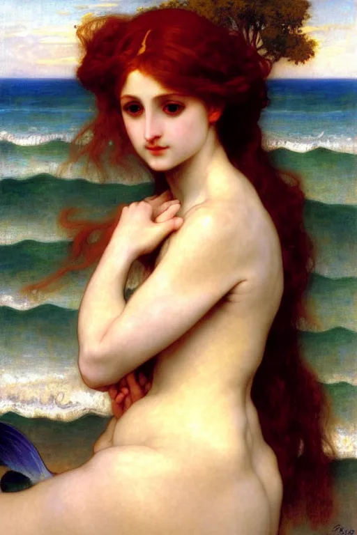 Image similar to mermaid, painting by rossetti bouguereau, detailed art, artstation