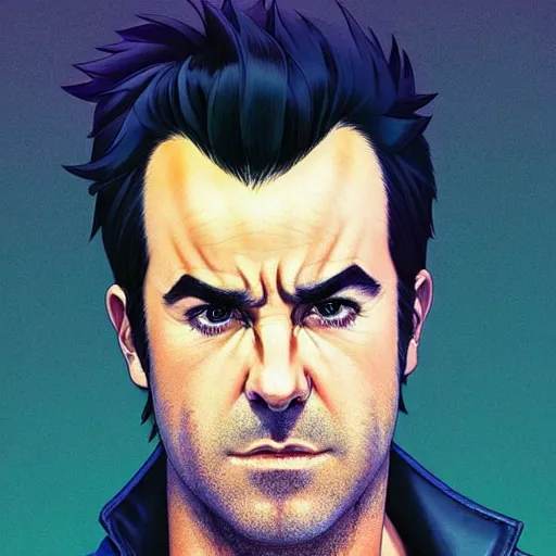 Prompt: justin theroux as a manga characterl, realistic shaded perfect face, fine details. anime. realistic shaded lighting poster by ilya kuvshinov katsuhiro otomo ghost - in - the - shell, magali villeneuve, artgerm, jeremy lipkin and michael garmash and rob rey