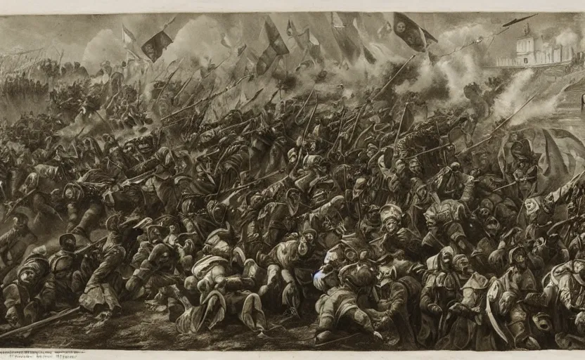 Image similar to a few italian brigands ambushed by papal state troops on a bridge