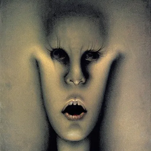 Image similar to in a dark bedroom sits an uncanny lonely ominous porcelain doll with cracks along it's face, by junji ito gerald brom by henry fuseli by zdzisław beksinski