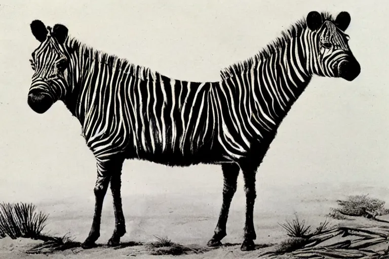 Image similar to photo of a quagga, extinct species, movie still