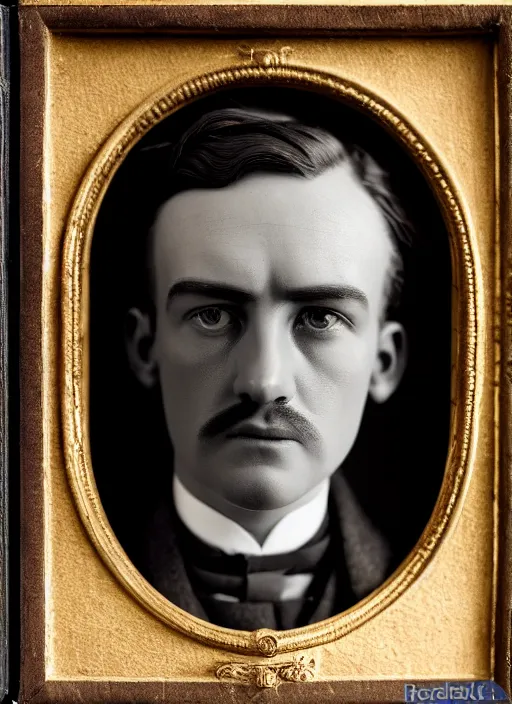 Prompt: close up portrait of a young edwardian politician standing by a bookcase, male, edwardian, formal, detailed face, deep focus, movie still, dramatic lighting, ray tracing, by hendrik kerstens and paolo roversi