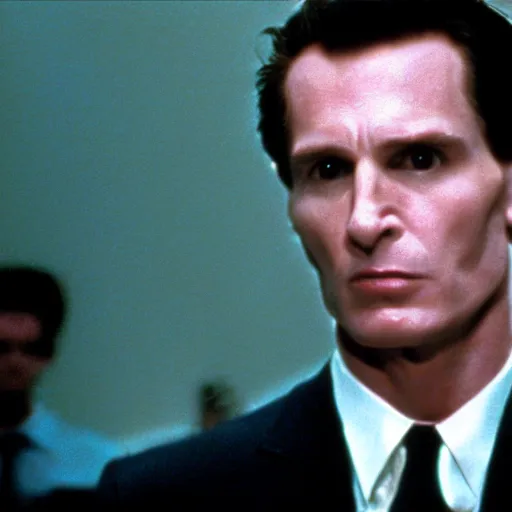 Prompt: Face of Patrick Bateman in American Psycho (1999)