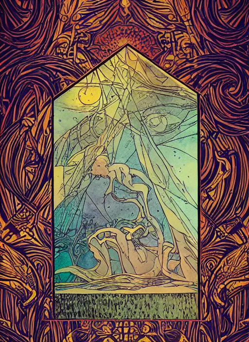 Prompt: intricate liminal spaces tarot card, soft colors, dramatic lighting, smooth, sharp focus, extremely detailed, aesthetically pleasing composition