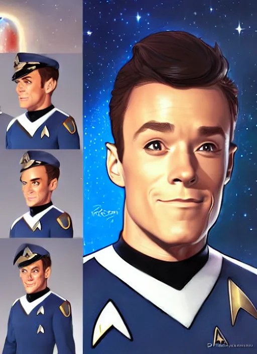 Prompt: cute star trek officer tom daley, natural lighting, path traced, highly detailed, high quality, digital painting, by don bluth and ross tran and studio ghibli and alphonse mucha, artgerm