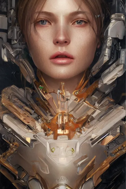 Prompt: Portrait of beautiful Ultra realistic illustration, roar with mouth open female cyborg, cyberpunk, sci-fi, fantasy, intricate, elegant, highly detailed, digital painting, artstation, concept art, smooth, sharp focus, illustration, art by Yintion J , Jiang Geping and artgerm and greg rutkowski and alphonse mucha.