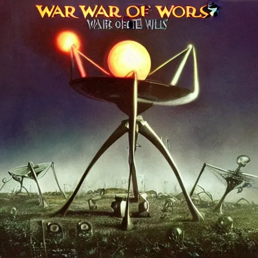 Prompt: War of the Worlds Tripod, Jeff Wayne Album Art