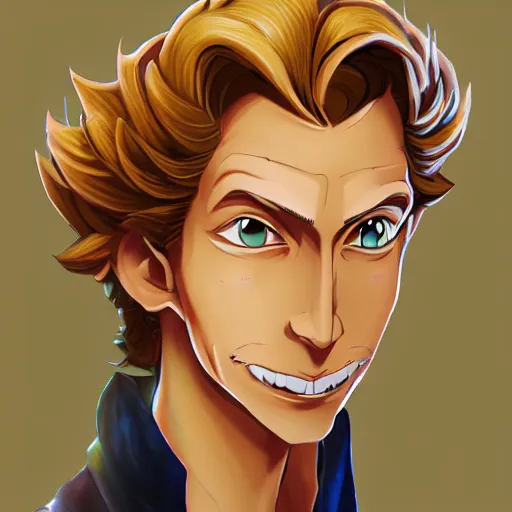 Image similar to portrait of guybrush threepwood, anime fantasy illustration by tomoyuki yamasaki, kyoto studio, madhouse, ufotable, trending on artstation