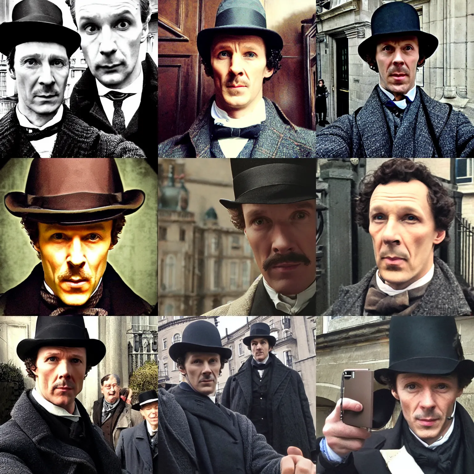 Prompt: selfie of sherlock holmes