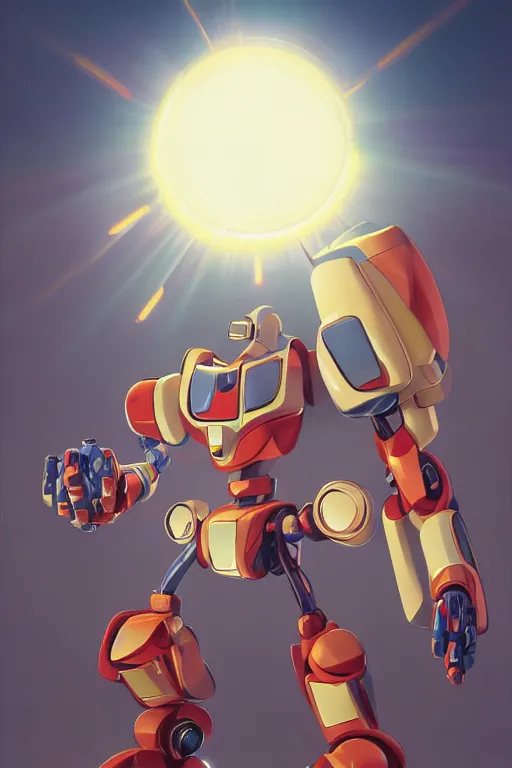 Image similar to metabots medabots medarotto medarot robot minimalist comics, behance hd by jesper ejsing, by rhads, makoto shinkai and lois van baarle, ilya kuvshinov, rossdraws global illumination ray tracing hdr radiating a glowing aura