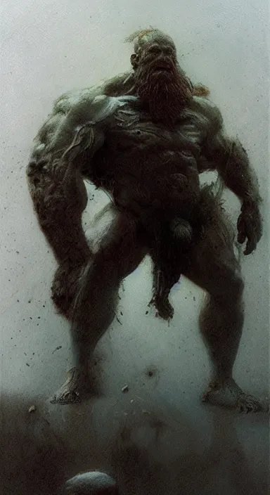 Image similar to hercules concept, beksinski, ruan jia