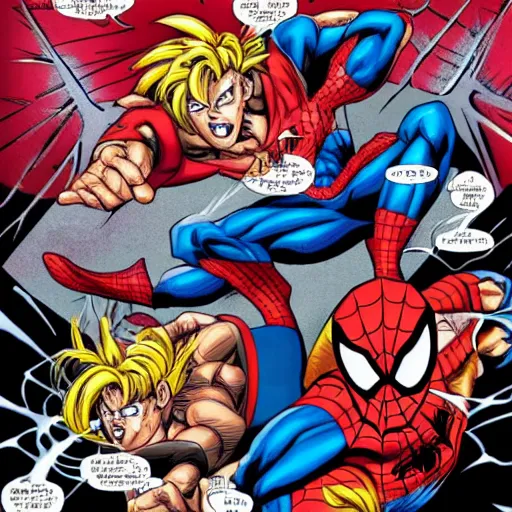 goku and vegeta vs marvel spiderman