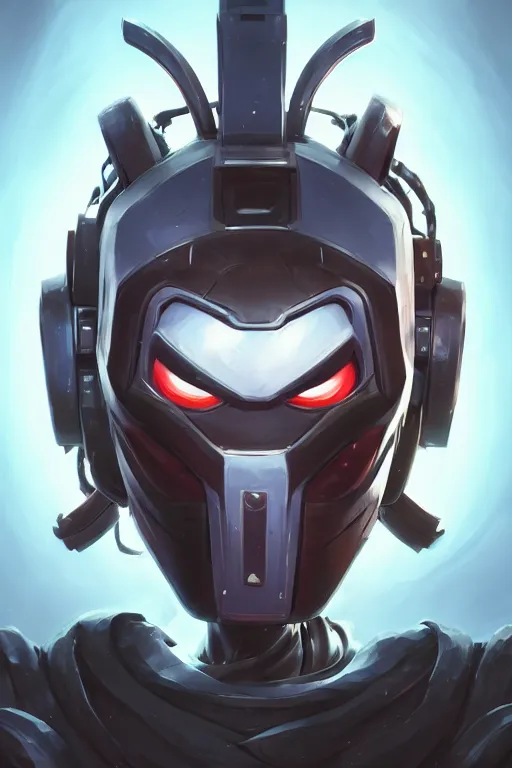 Image similar to epic mask helmet robot ninja portrait stylized as fornite style game design fanart by concept artist gervasio canda, behance hd by jesper ejsing, by rhads, makoto shinkai and lois van baarle, ilya kuvshinov, rossdraws global illumination radiating a glowing aura global illumination ray tracing hdr render in unreal engine 5