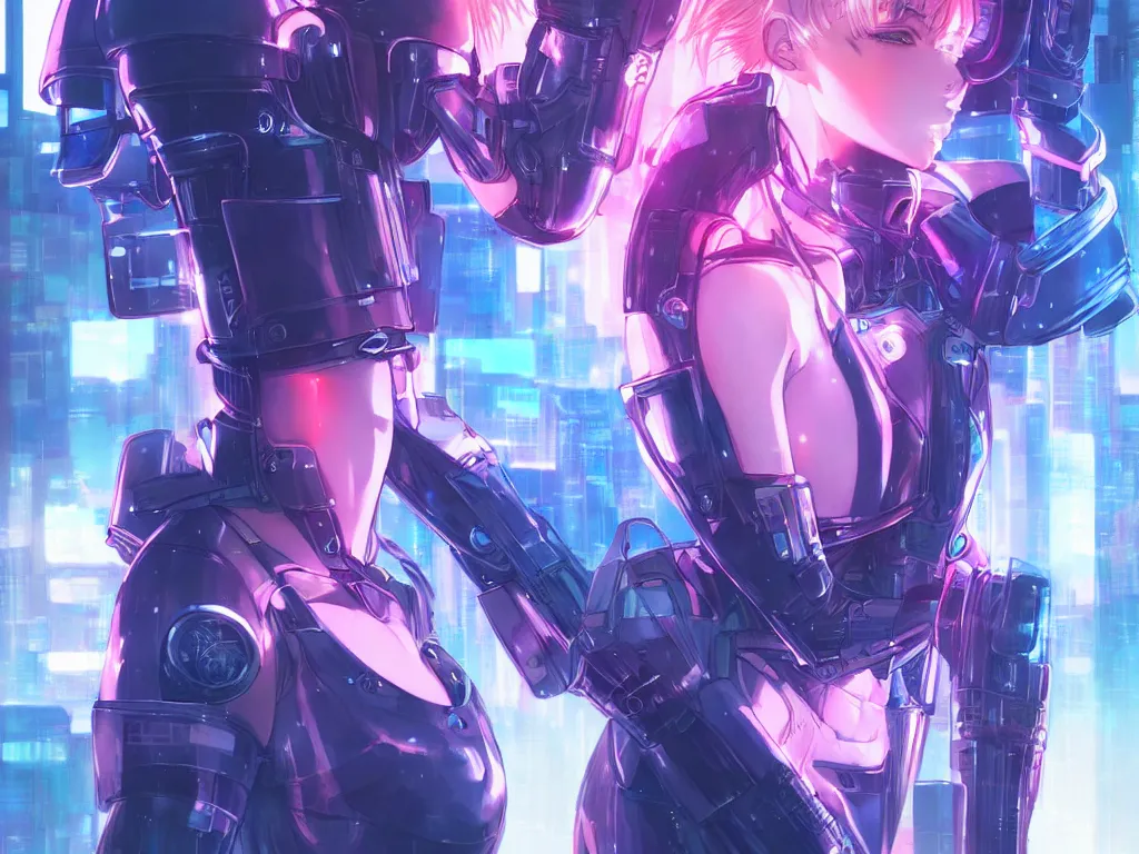 Image similar to portrait anime visual futuristic female cyber police, on cyberpunk neon light tokyo rooftop, ssci - fi and fantasy, intricate and very beautiful, human structure, concept art, sharp focus, anime by rossdraws and magali villeneuve and liya nikorov and luxearte, frostine engine