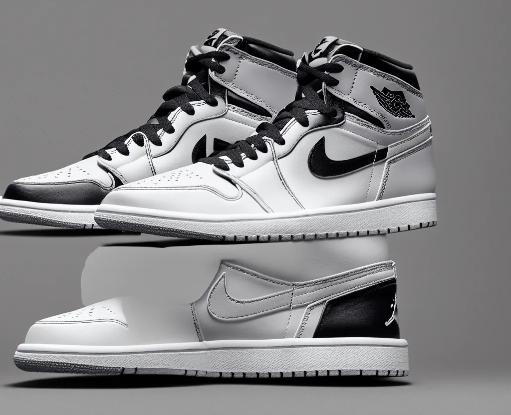 Image similar to a press photograph of nike air jordan 1 high retro og, size 1 0, white background