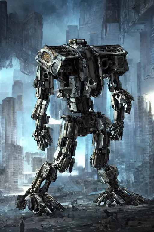 Image similar to a futurecore boxing humanoid mecha in ruin city, bright, by real steel ( 2 0 1 1 ), eve venture, raymond swanland, cryengine, post apocalyptic, mechanical structure, unreal engine 5, camouflage scheme, sharp focus, 8 k realistic, hyper detailed, bright, ray tracing, realistic shaded, smooth face